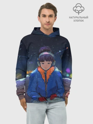 Худи мужской база хлопок / Зима