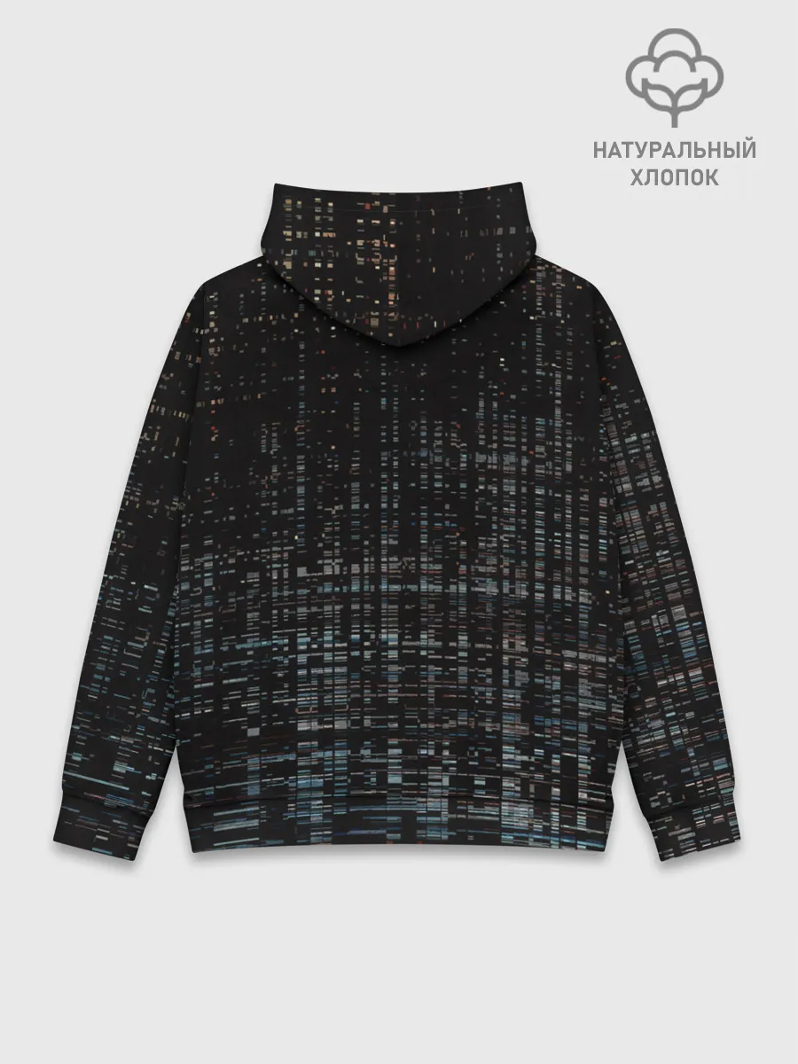 Худи мужской база хлопок / Глитч помехи ошибка текстура