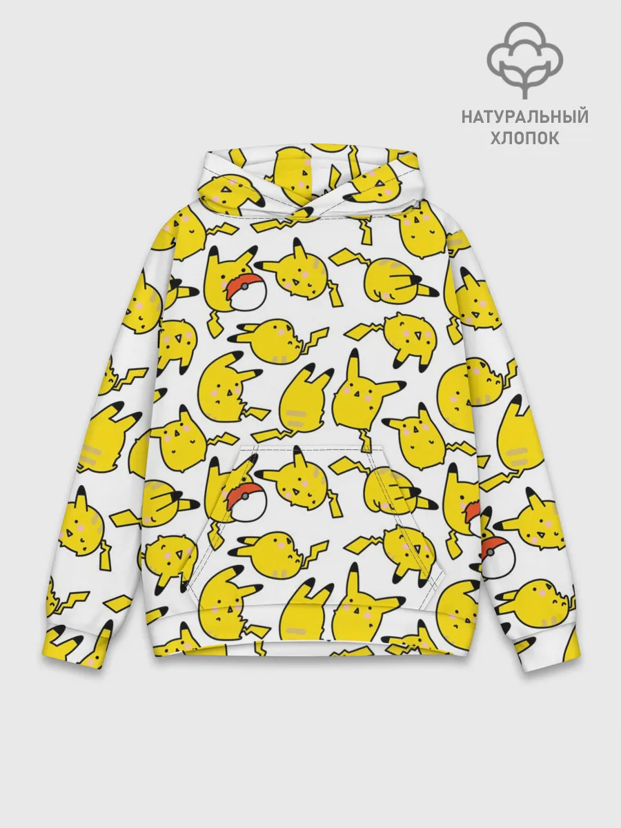 Худи мужской база хлопок / Пикачу