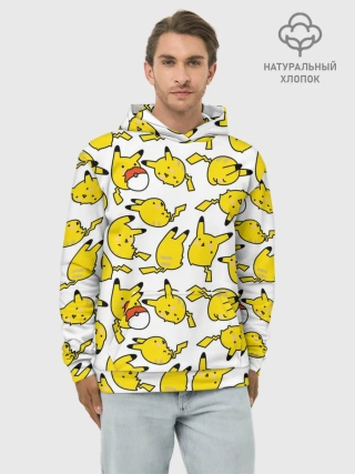 Худи мужской база хлопок / Пикачу