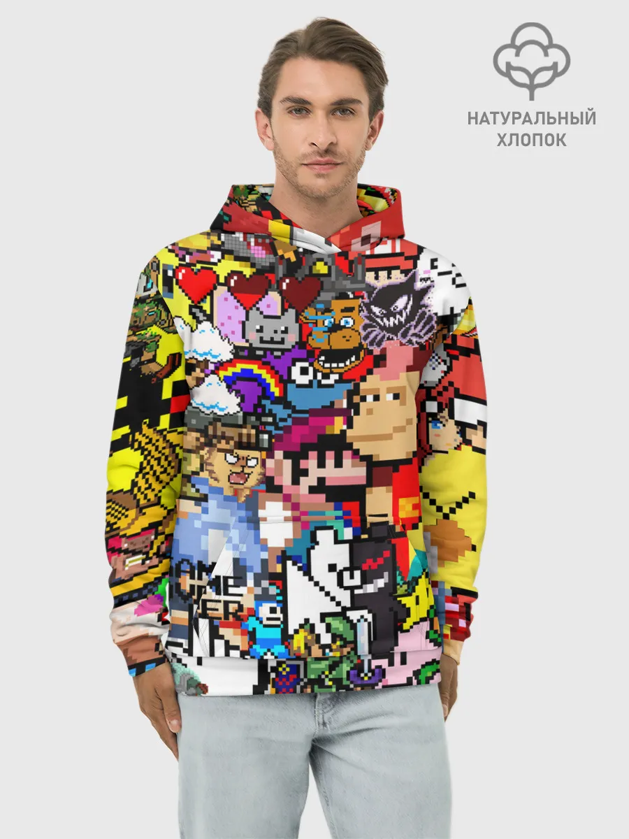 Худи мужской база хлопок / Pixel