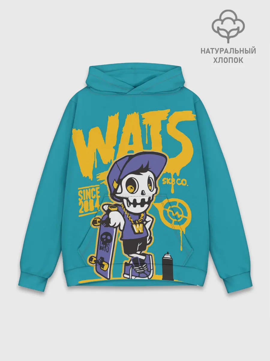 Худи мужской база хлопок / Граффити Wats