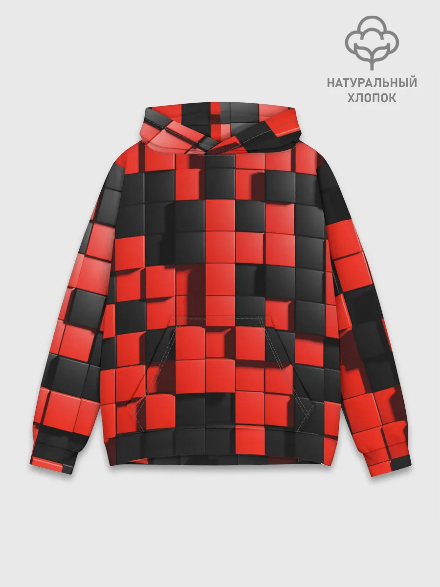 Худи мужской база хлопок / КУБИКИ 3D