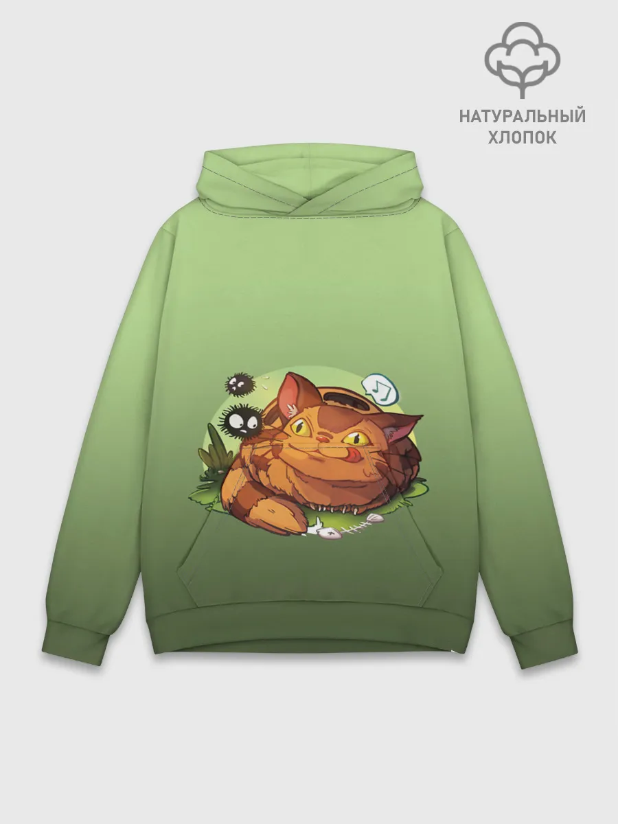 Худи мужской база хлопок / Catbus Studio Ghibli Котобус
