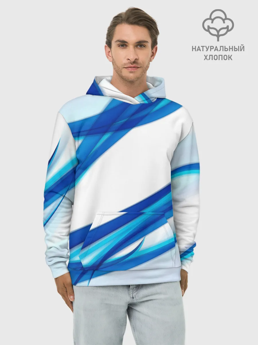 Худи мужской база хлопок / STRIPES BLUE