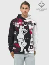 Худи мужской база хлопок / monokuma с пупком и иероглифами