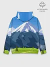 Худи мужской база хлопок / Горы пейзаж природа вектор