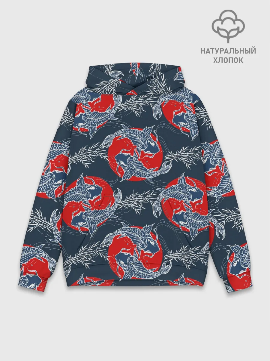 Худи мужской база хлопок / Japanese carp