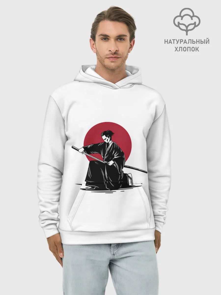 Худи мужской база хлопок / ЯПОНСКИЙ САМУРАЙ | SAMURAI IN THE SUN