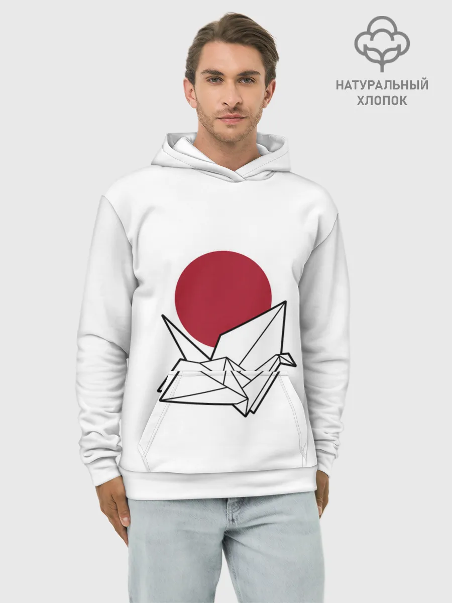 Худи мужской база хлопок / БУМАЖНЫЙ ЖУРАВЛЬ | PAPER CRANE