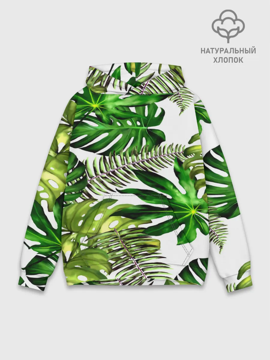 Худи мужской база хлопок / ГАВАЙСКИЕ ЛИСТЬЯ