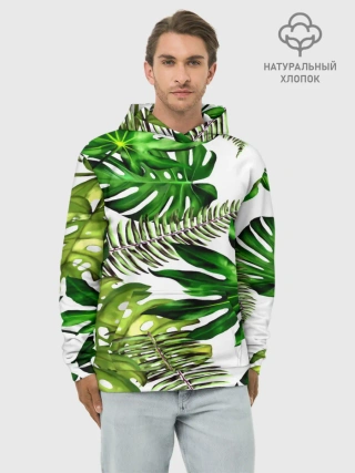 Худи мужской база хлопок / ГАВАЙСКИЕ ЛИСТЬЯ
