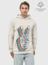 Худи мужской база хлопок / PEACE and LOVE | МИР и ЛЮБОВЬ