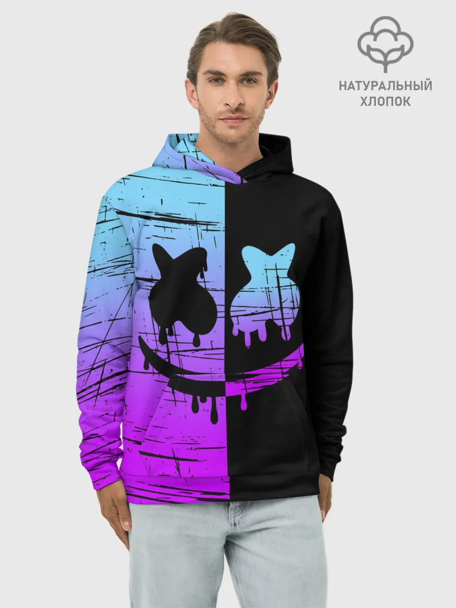 Худи мужской база хлопок / FORTNITE MARSHMELLO.