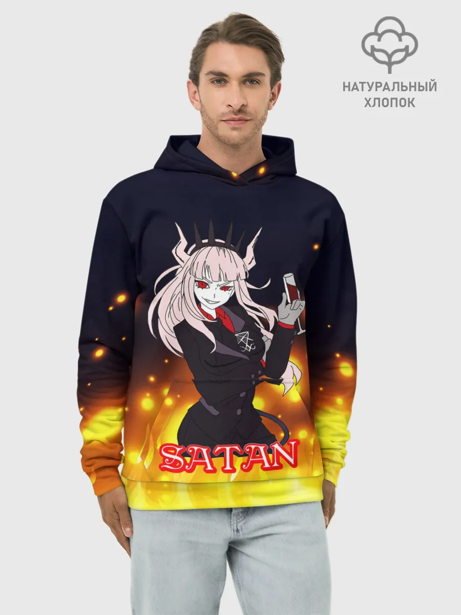 Худи мужской база хлопок / Helltaker Satan Girl