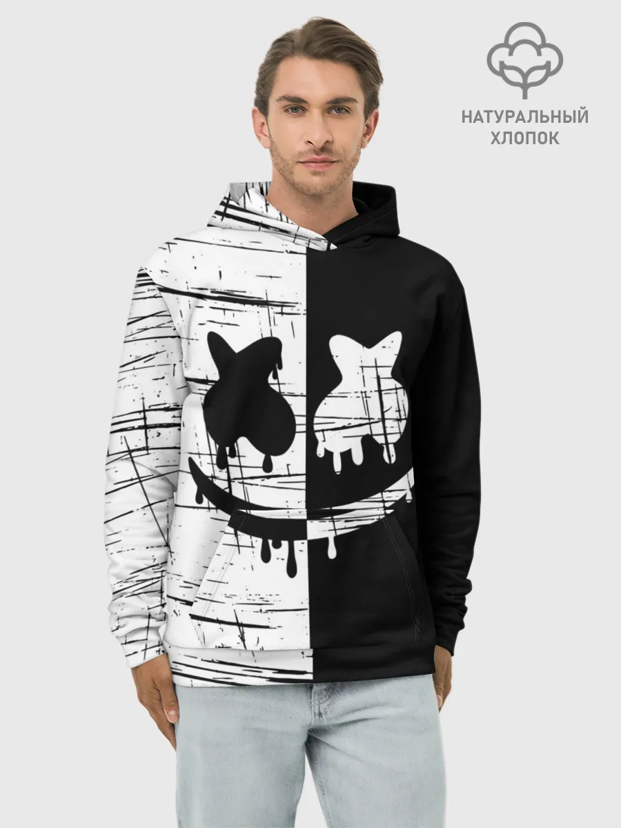 Худи мужской база хлопок / FORTNITE MARSHMELLO.