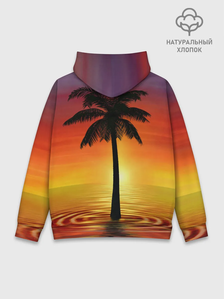 Худи мужской база хлопок / ТРОПИЧЕСКИЕ ПАЛЬМЫ.