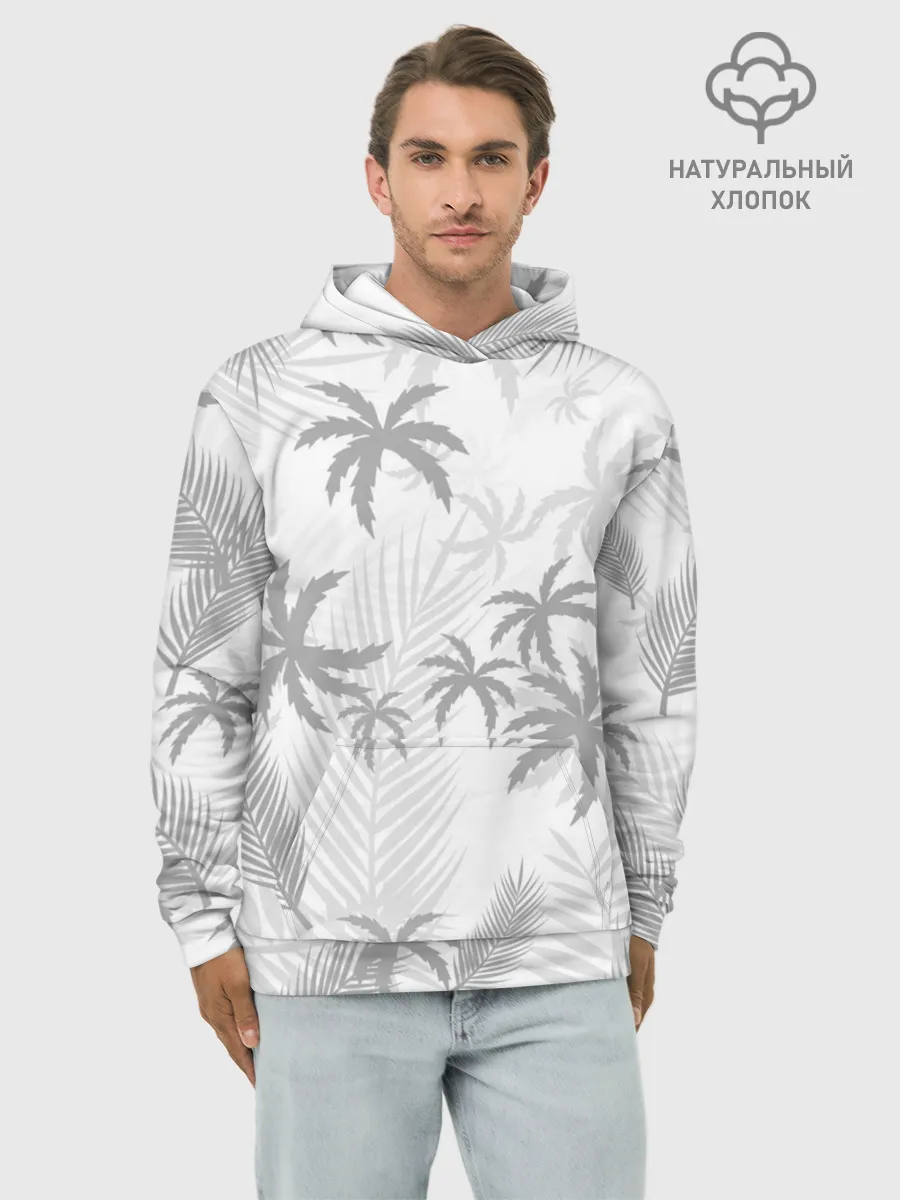 Худи мужской база хлопок / ПАЛЬМЫ | ЛЕТО | TROPICAL