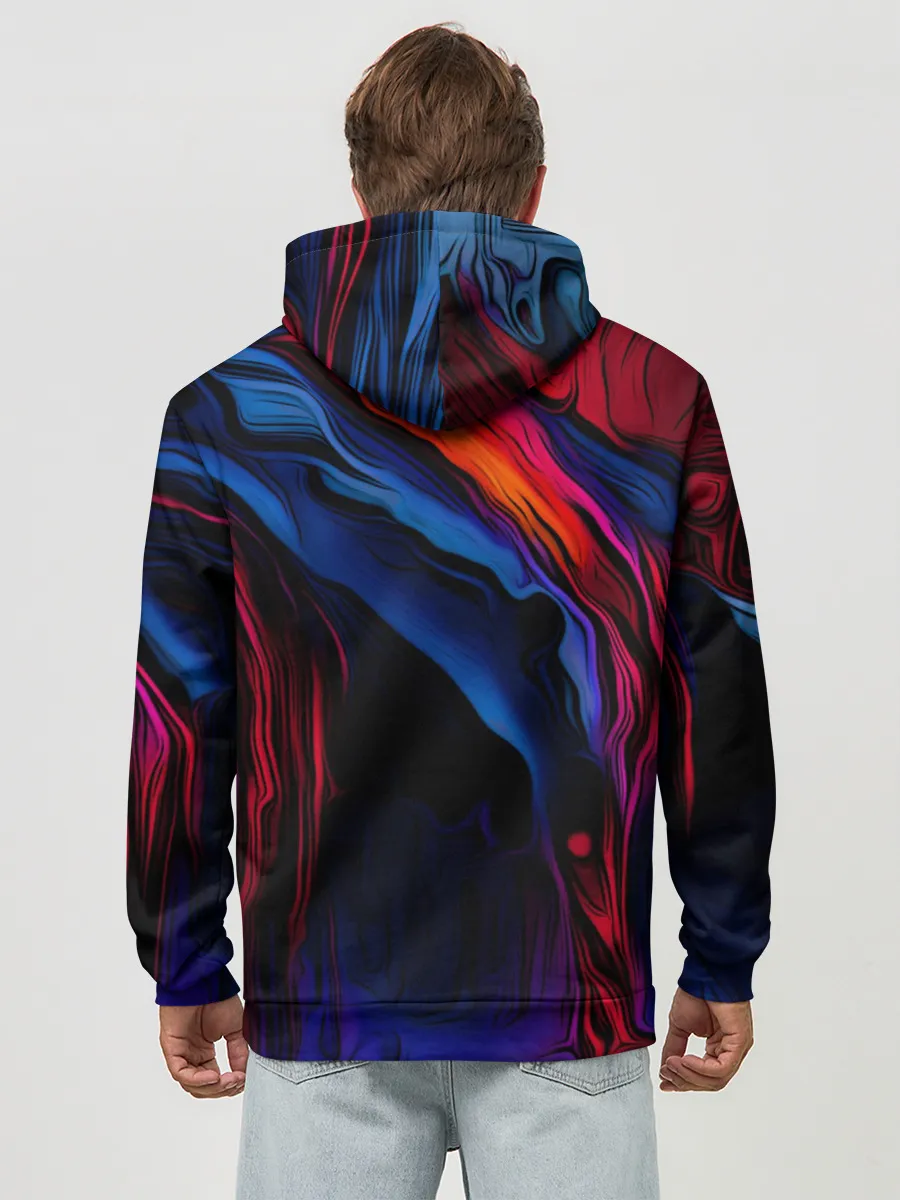 Худи мужской база хлопок / Красочный абстракт