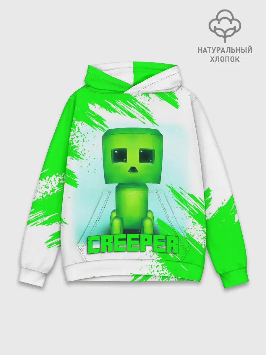 Худи мужской база хлопок / MINECRAFT CREEPER