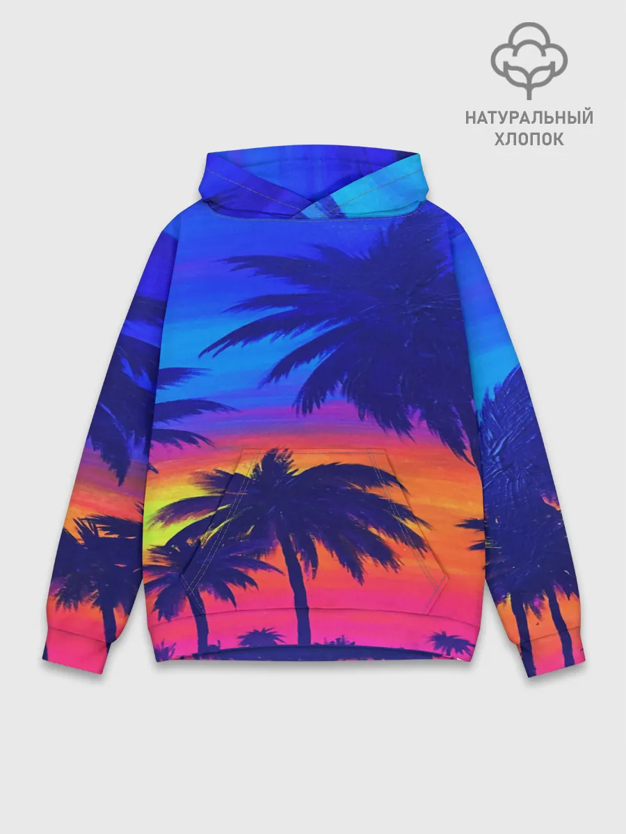 Худи мужской база хлопок / ТРОПИКИ НЕОН