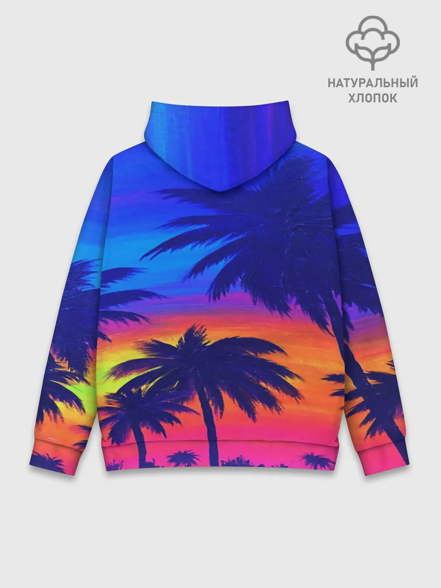 Худи мужской база хлопок / ТРОПИКИ НЕОН
