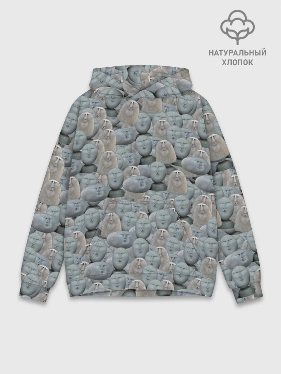 Худи мужской база хлопок / Каменные лица 3D МЕМ 2020