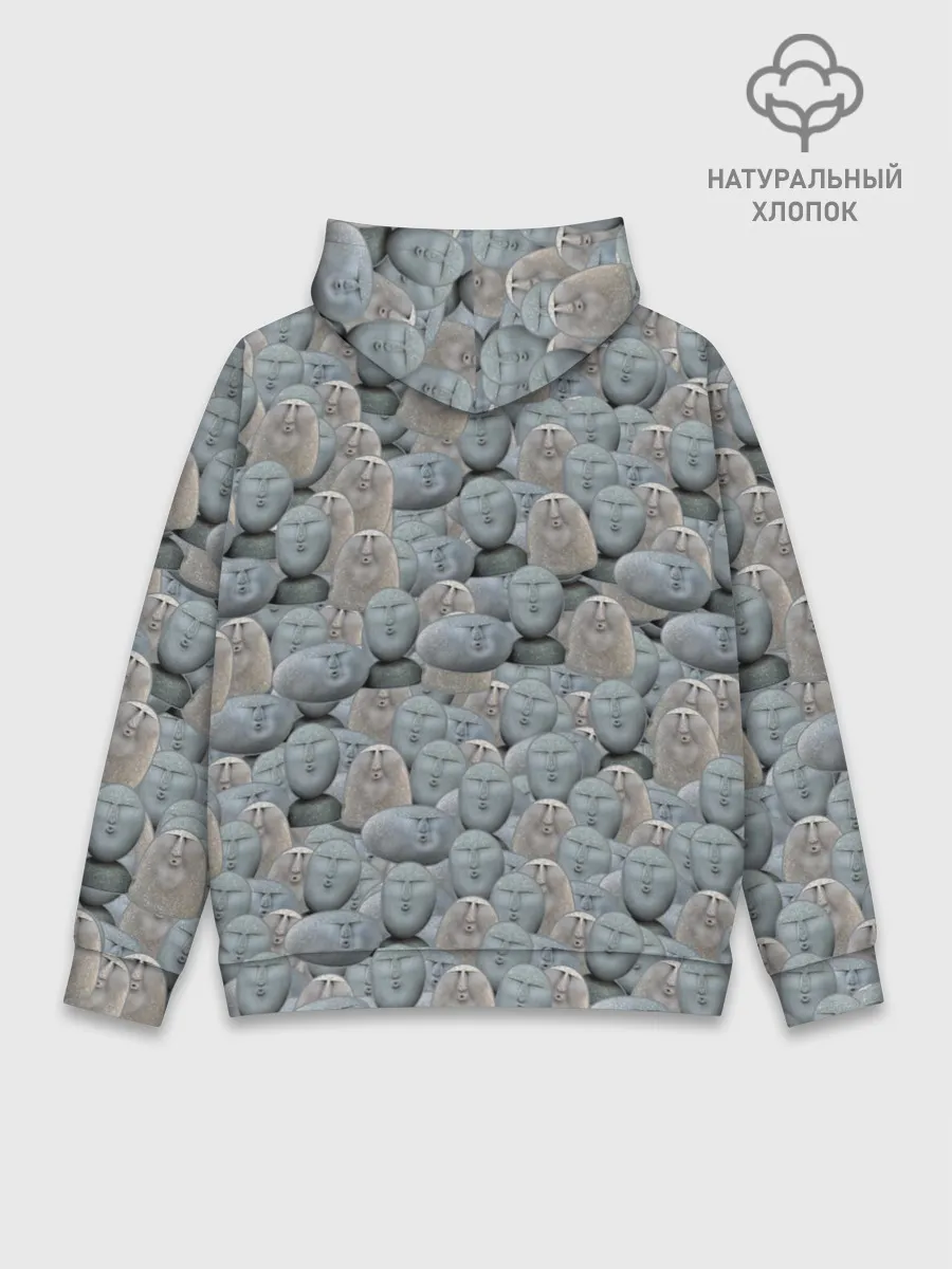 Худи мужской база хлопок / Каменные лица 3D МЕМ 2020