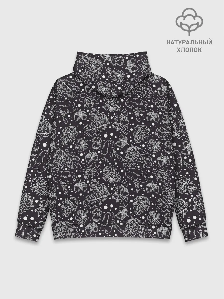 Худи мужской база хлопок / Паттерн «Ночной лес»