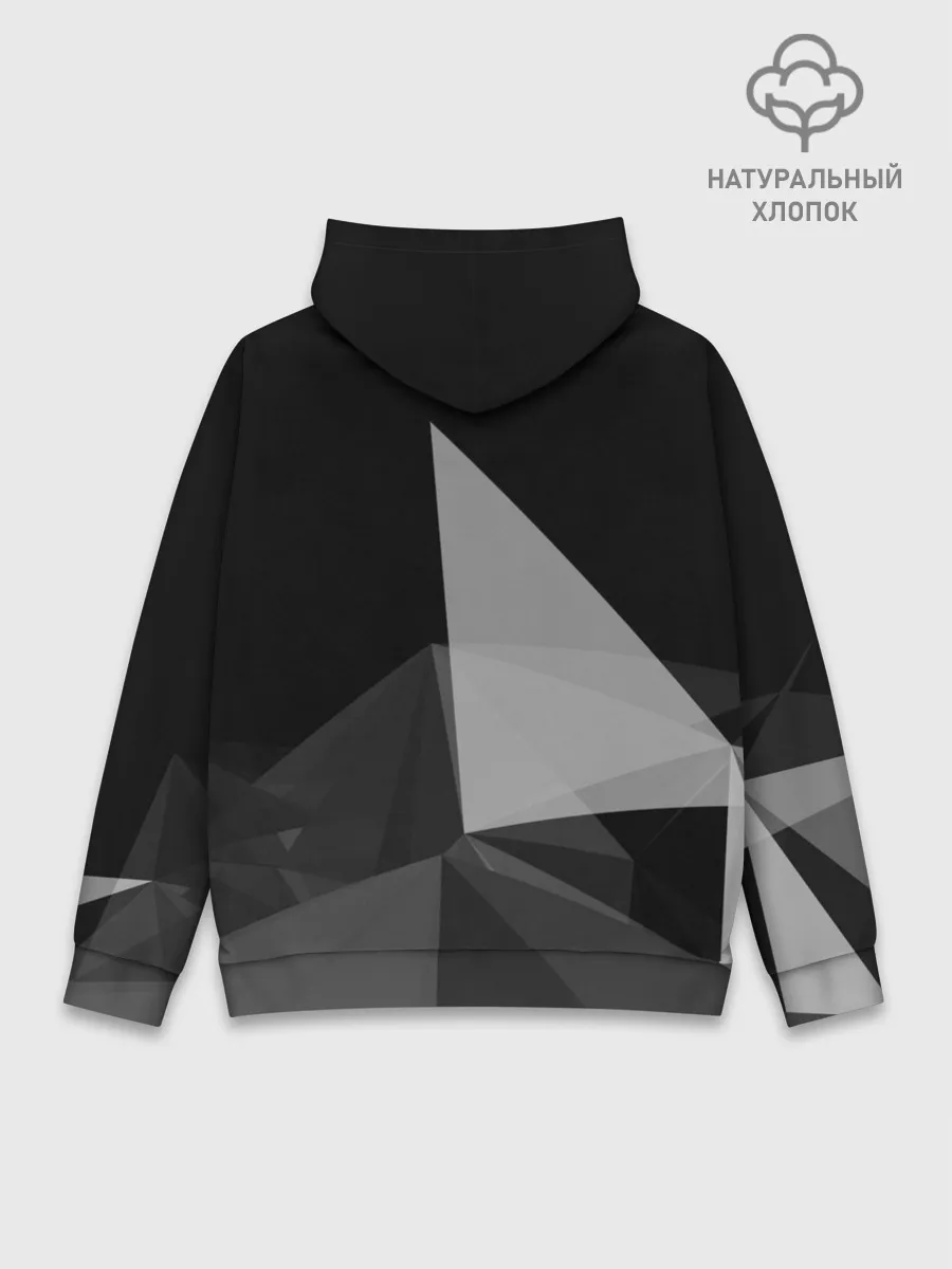 Худи мужской база хлопок / Camo - Black & White