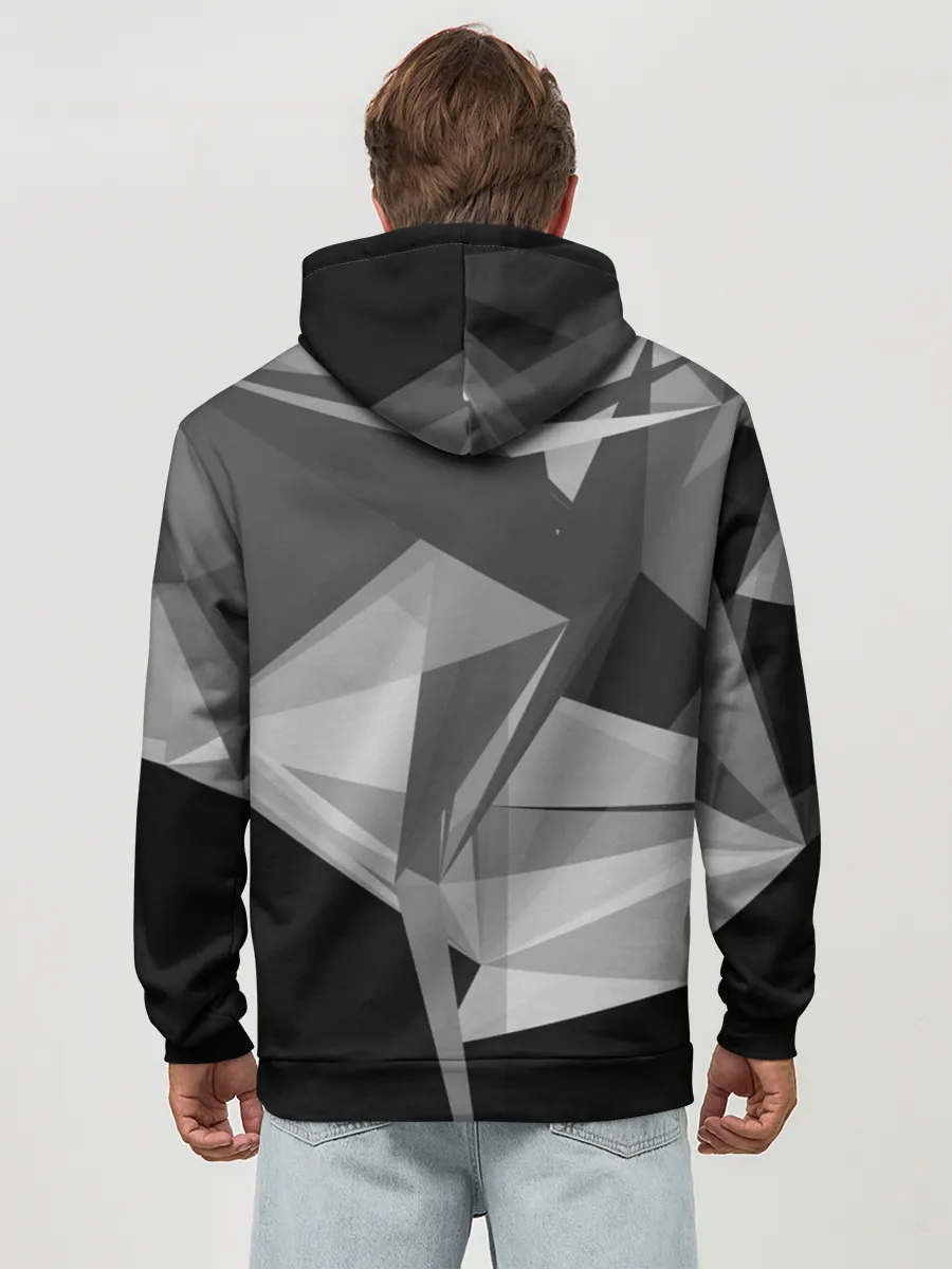 Худи мужской база хлопок / Camo - Black & White