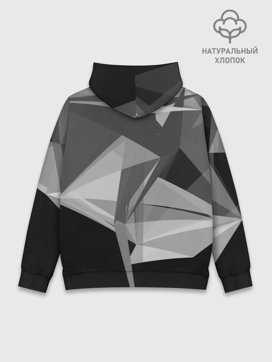 Худи мужской база хлопок / Camo - Black & White