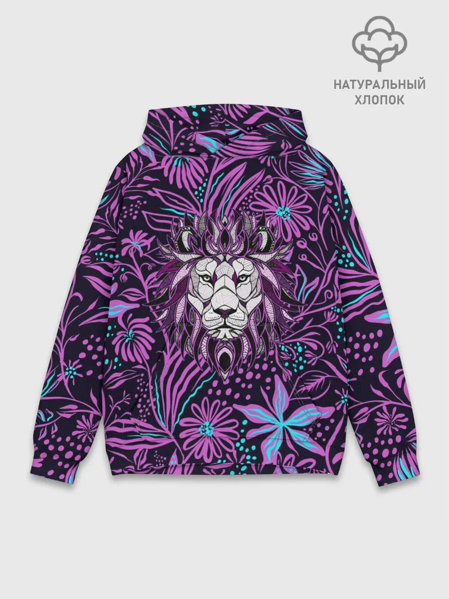 Худи мужской база хлопок / Лев | Флора