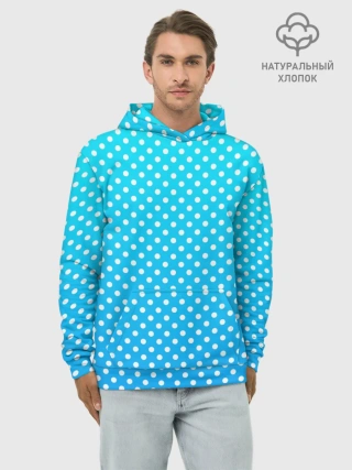 Худи мужской база хлопок / Белые кружки