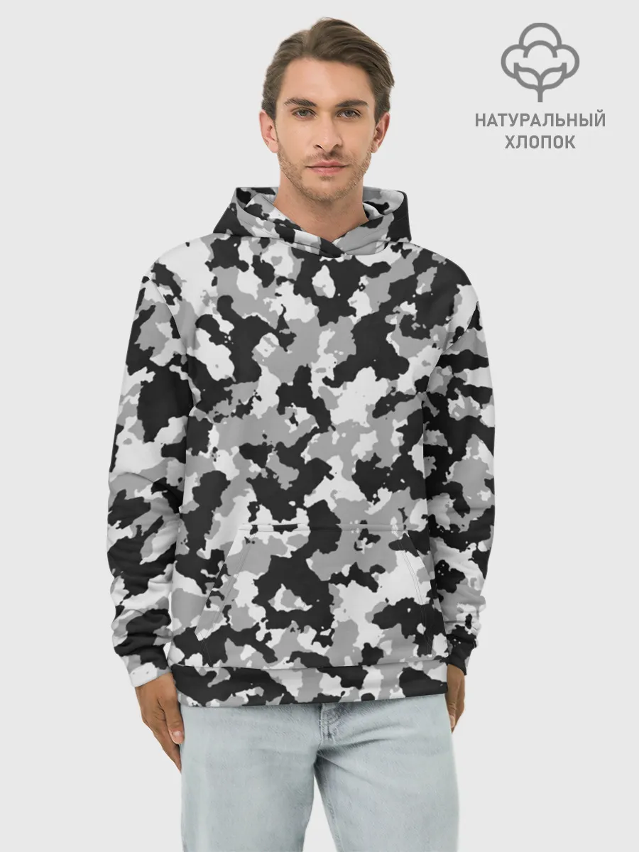 Худи мужской база хлопок / Камуфляж | ЧБС
