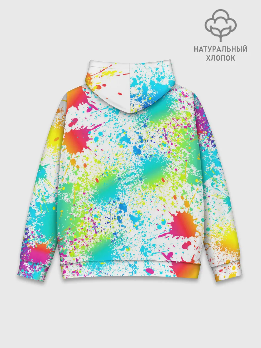 Худи мужской база хлопок / БРЫЗГИ НЕОНА