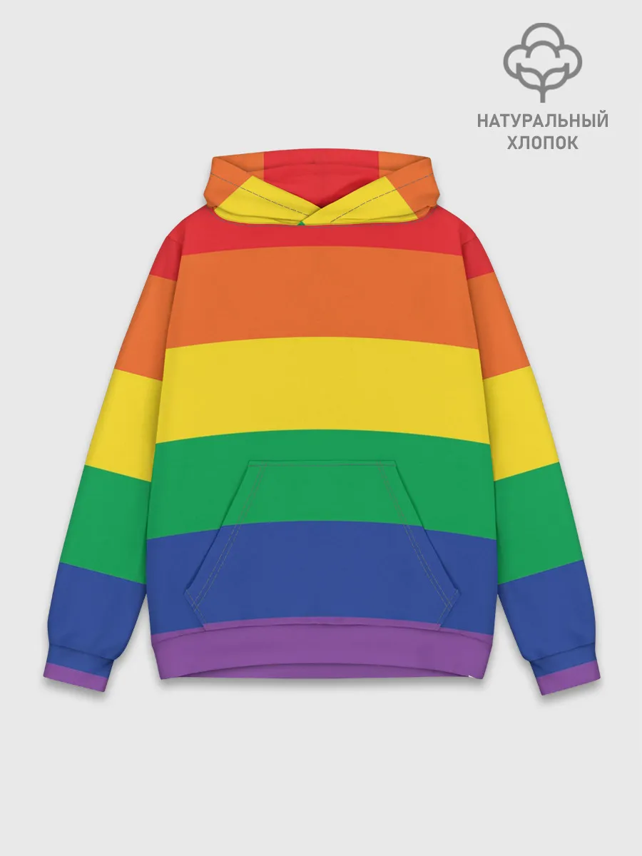 Худи мужской база хлопок / Радуга