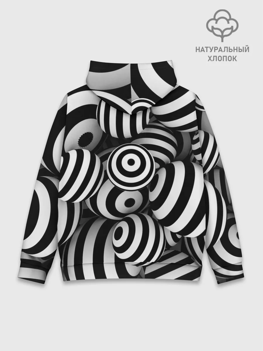 Худи мужской база хлопок / Полосатые 3D круги