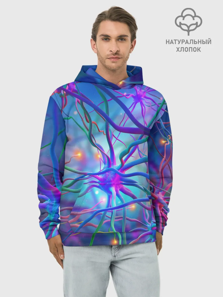 Худи мужской база хлопок / НЕРВНЫЕ ОКОНЧАНИЯ