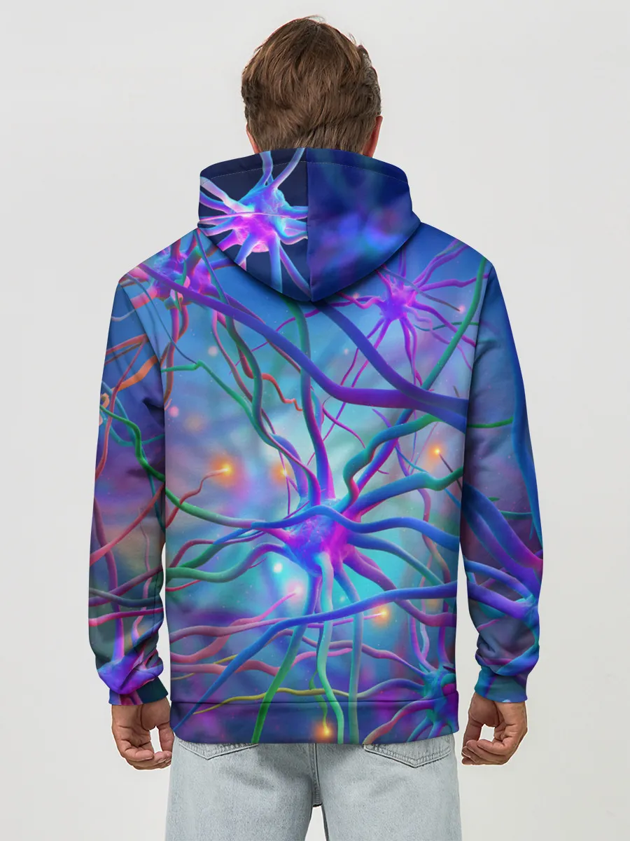 Худи мужской база хлопок / НЕРВНЫЕ ОКОНЧАНИЯ