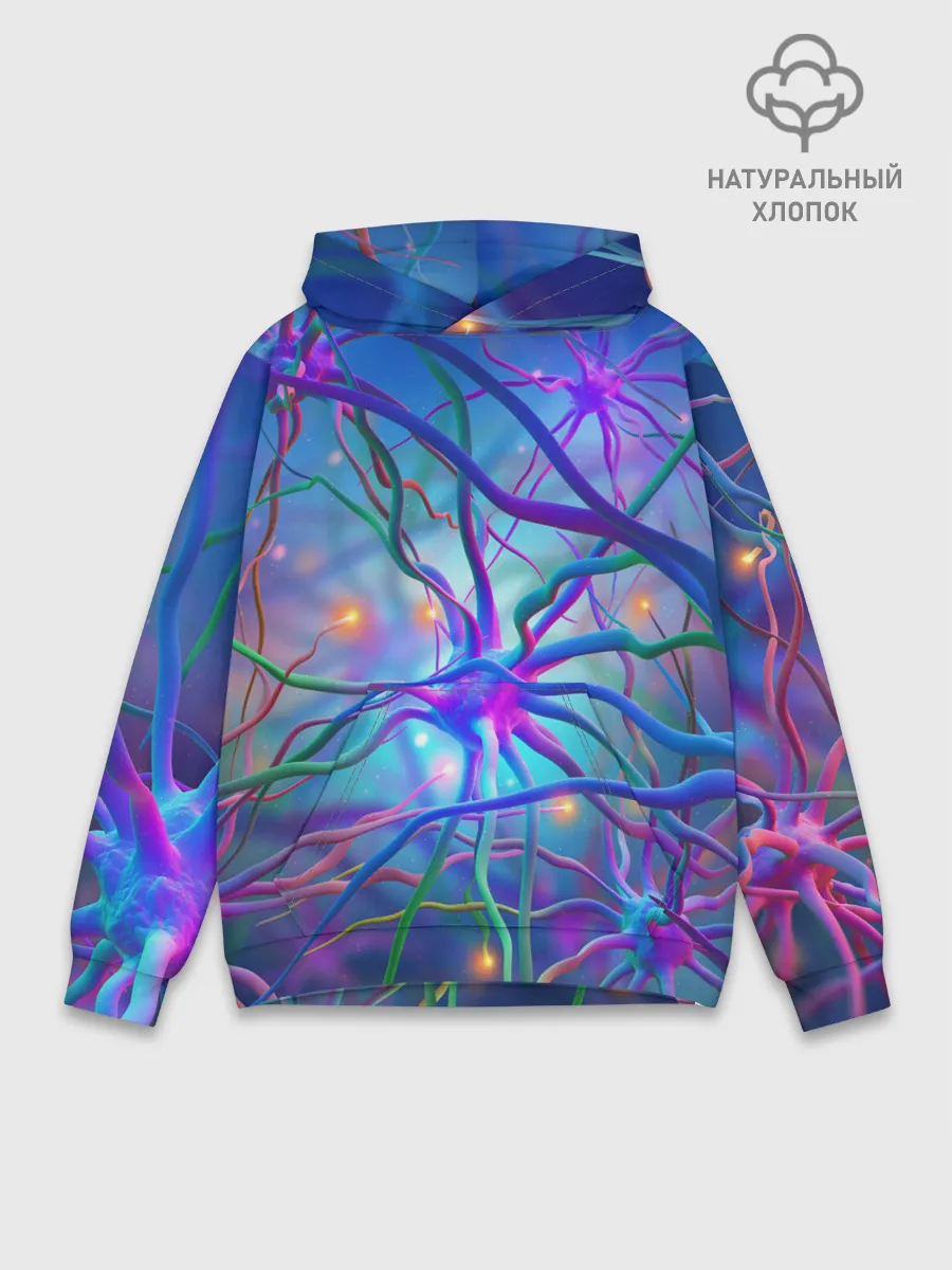 Худи мужской база хлопок / НЕРВНЫЕ ОКОНЧАНИЯ