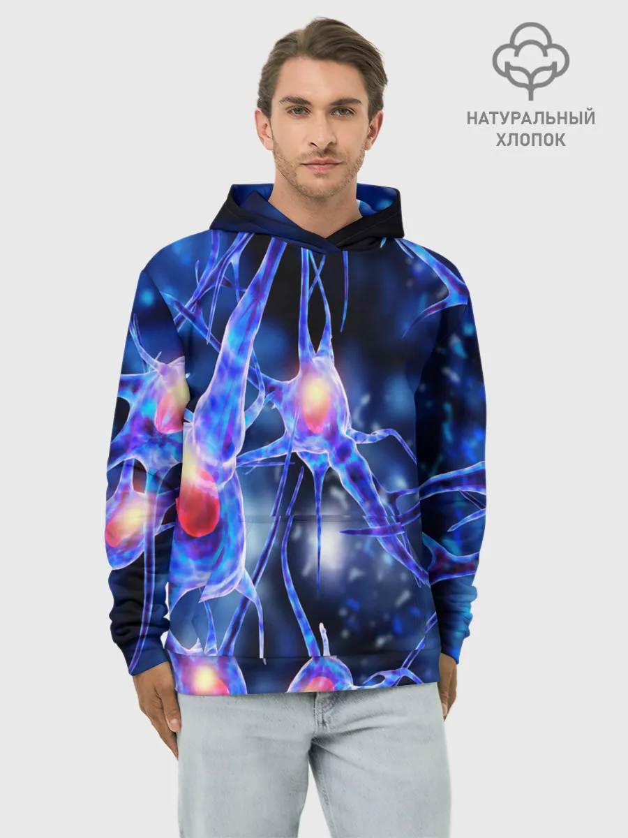 Худи мужской база хлопок / НЕРВЫ