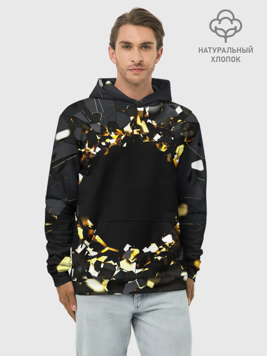 Худи мужской база хлопок / Брызги стекла