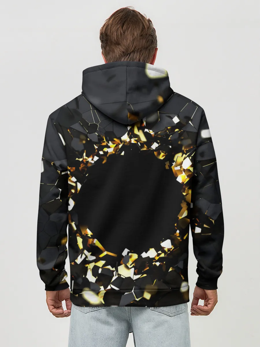 Худи мужской база хлопок / Брызги стекла