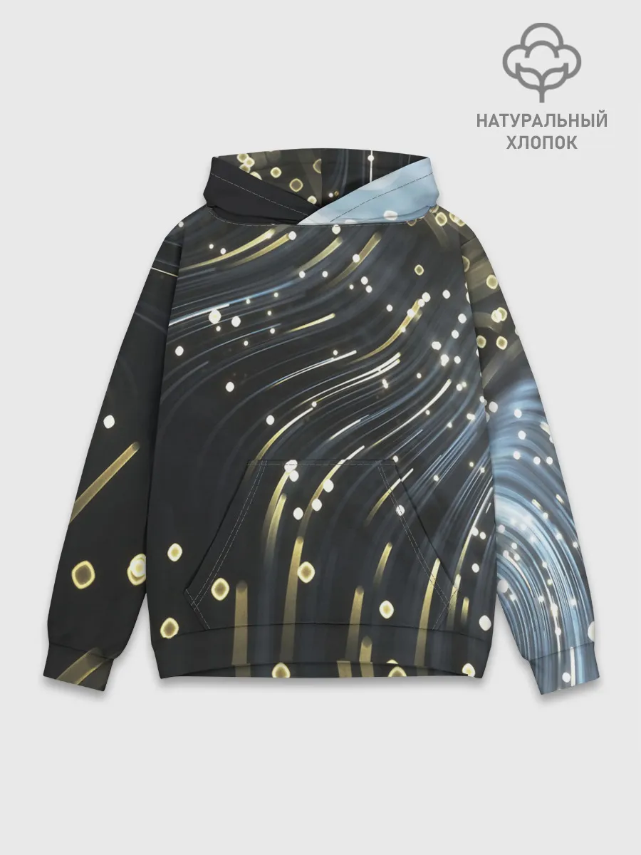 Худи мужской база хлопок / Абстракция искры полосы боке