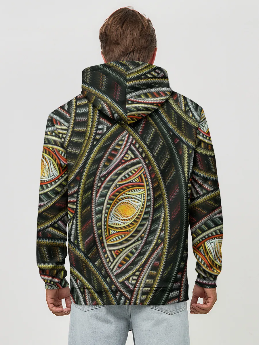 Худи мужской база хлопок / Абстракция глаз узор линии