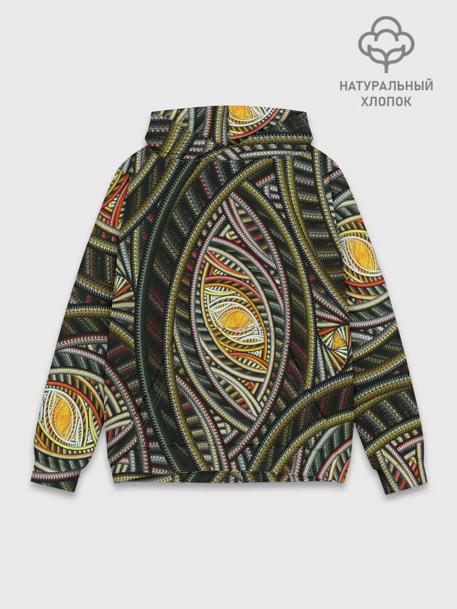 Худи мужской база хлопок / Абстракция глаз узор линии