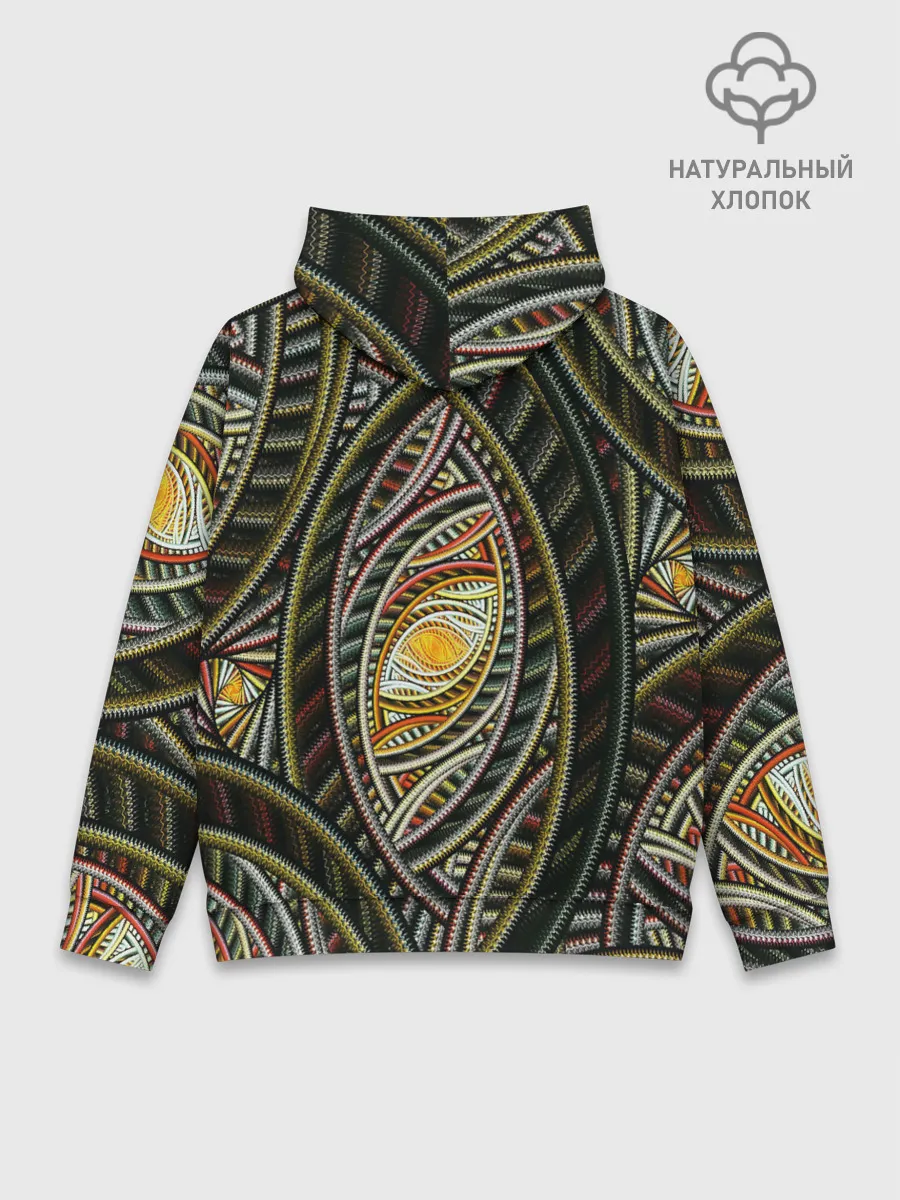 Худи мужской база хлопок / Абстракция глаз узор линии