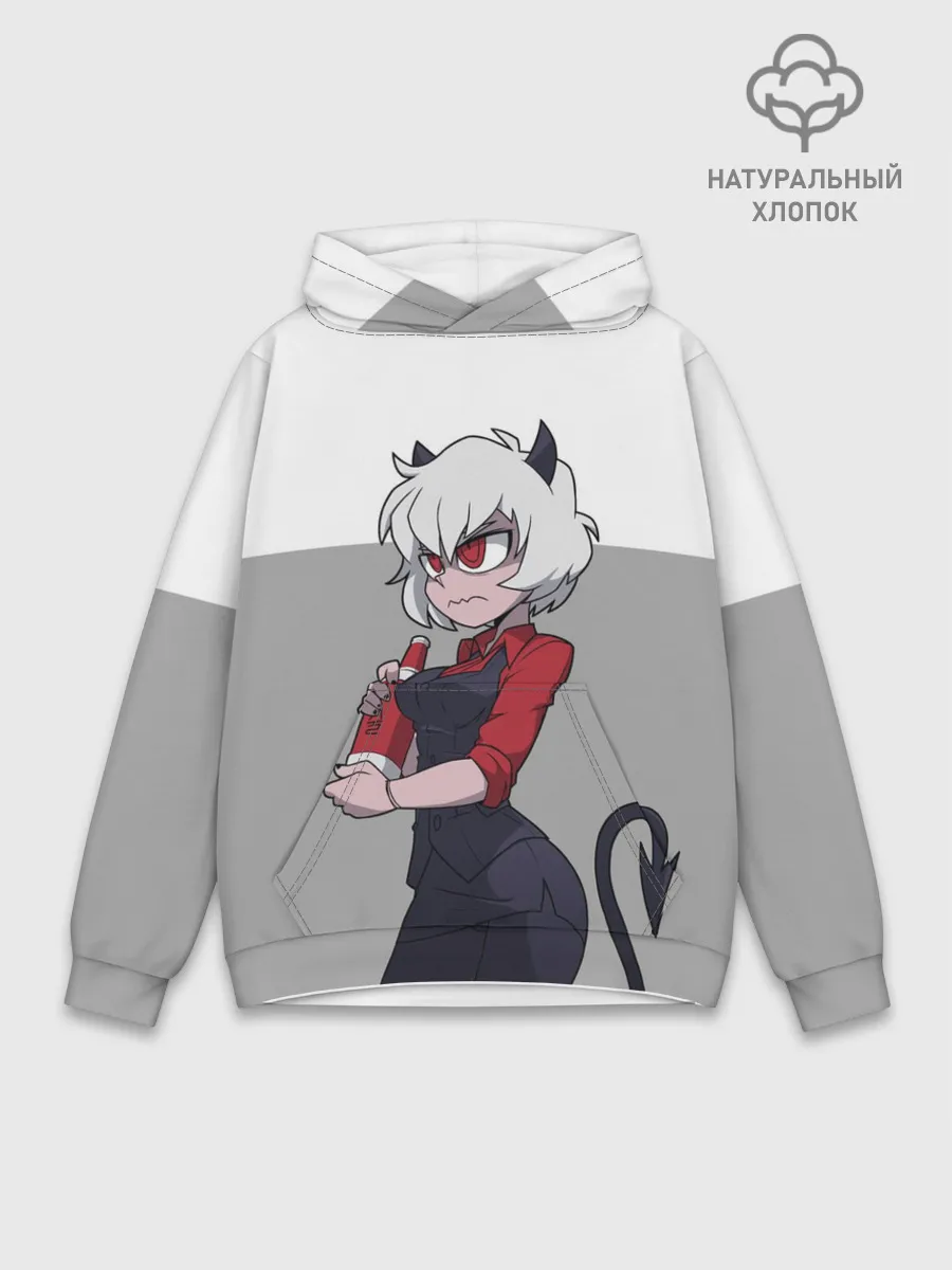 Худи мужской база хлопок / Сердитая Малина. HELLTAKER