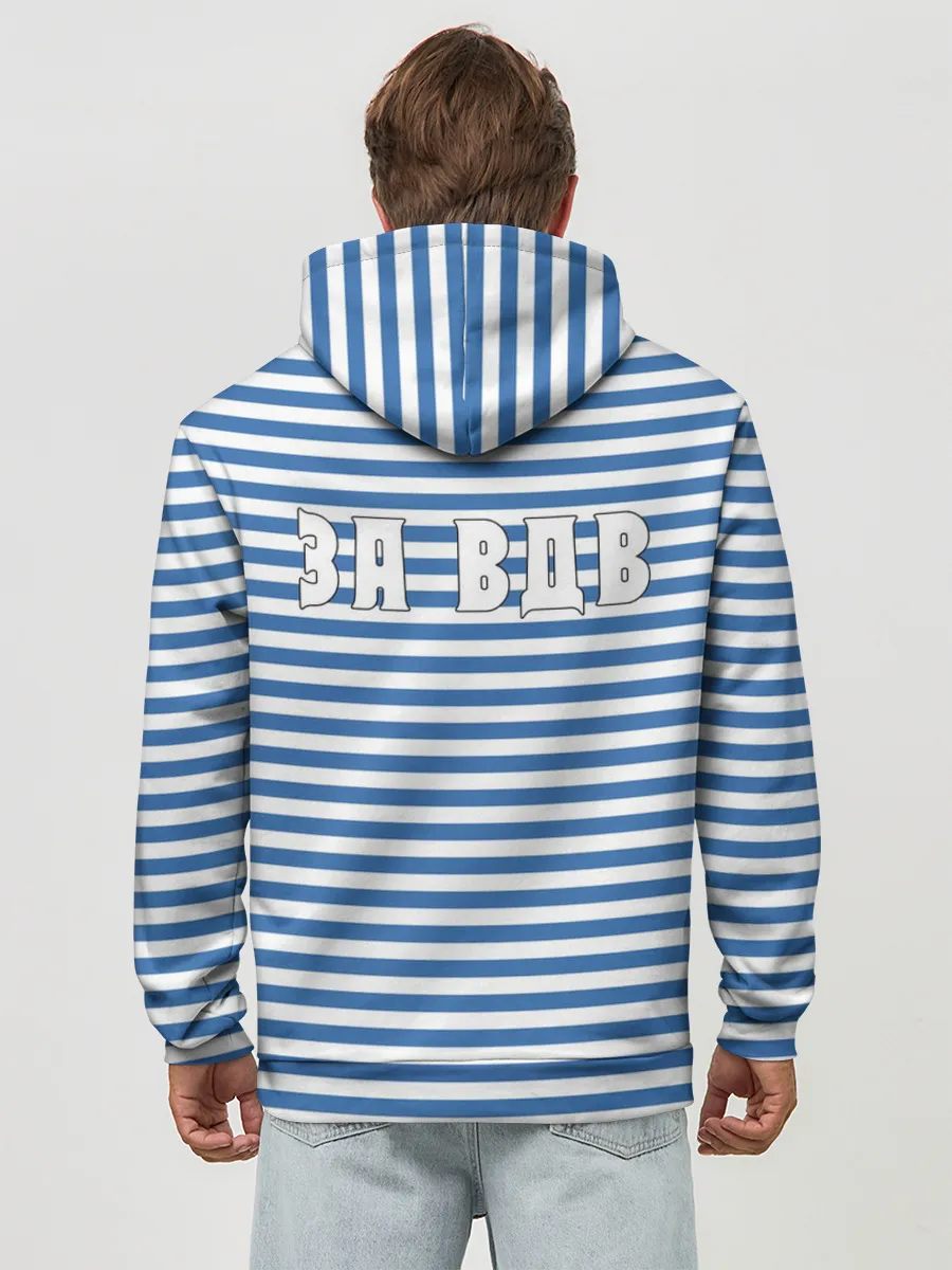 Худи мужской база хлопок / Тельняшка ВДВ 90 лет